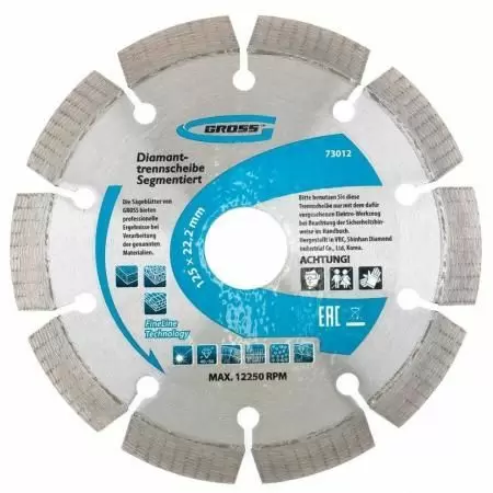 Диск алмазный, 230 х 22,2 мм, сегментный, упорядоченный алмаз, сухая резка Gross: купить оптом и в розницу в интернет магазине Сталь Крепеж - размеры, цены, характеристики. Диск алмазный, 230 х 22,2 мм, сегментный, упорядоченный алмаз, сухая резка Gross оптом и в розницу на сайте Сталь Крепеж
