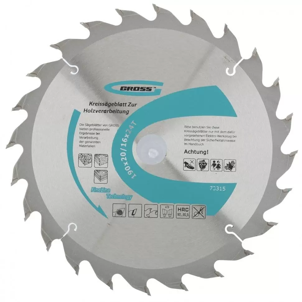 Пильный диск по дереву 190 x 20/16 x 24Т Gross: купить оптом и в розницу в интернет магазине Сталь Крепеж - размеры, цены, характеристики. Пильный диск по дереву 190 x 20/16 x 24Т Gross оптом и в розницу на сайте Сталь Крепеж