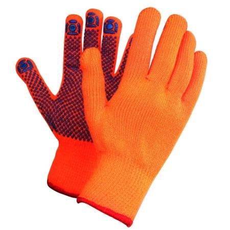 Перчатки акриловые с ПВХ оранжевые 10 класс оптом и в розницу на сайте Сталь Крепеж