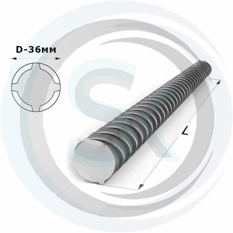 Арматура рифленая 36 мм А500С А3: купить оптом и в розницу в интернет магазине Сталь Крепеж - размеры, цены, характеристики. Арматура рифленая 36 мм А500С А3 оптом и в розницу на сайте Сталь Крепеж