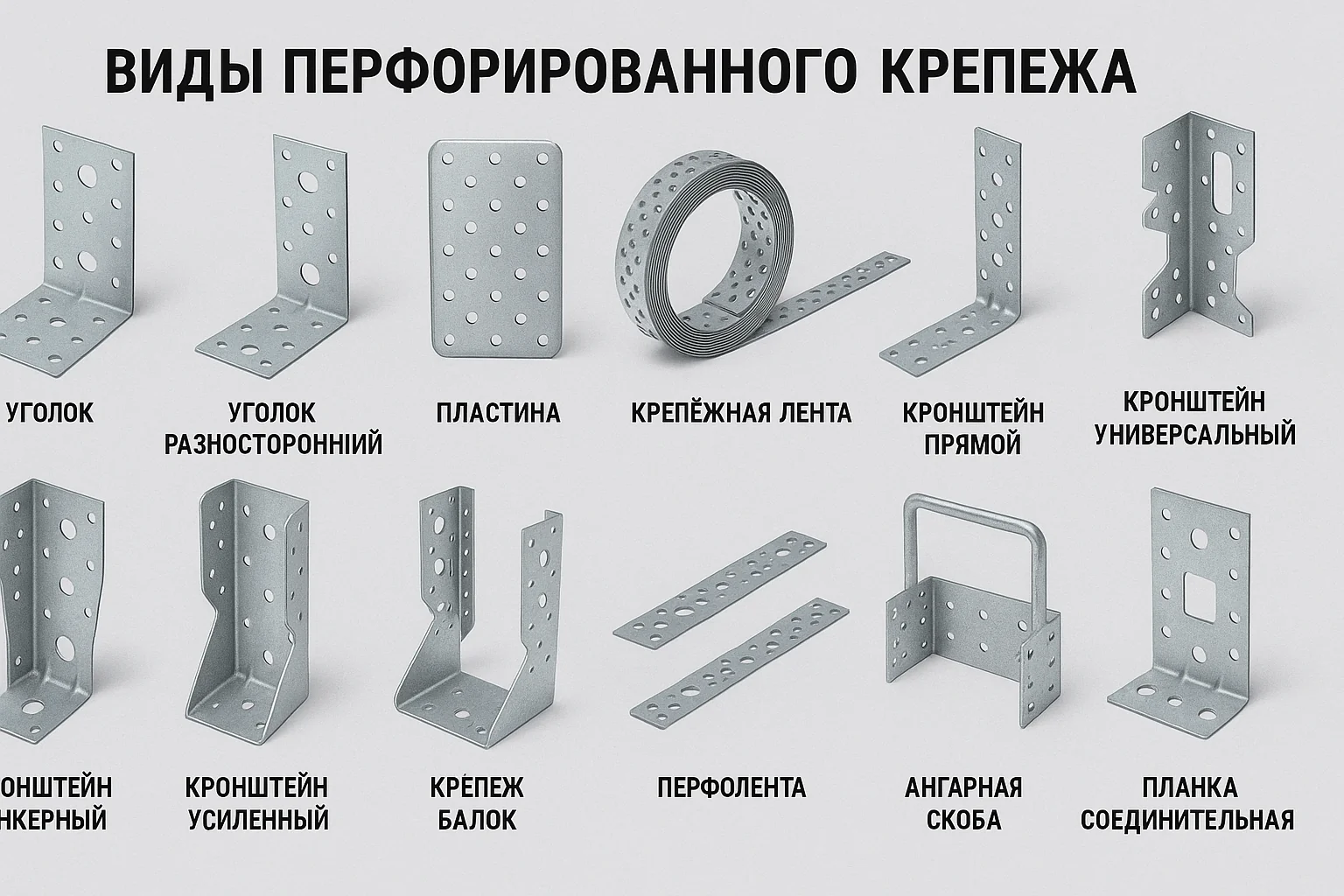 Перфорированный крепеж: виды, производство и применение Перфорированный крепеж: виды, производство и применение