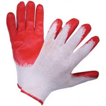 Перчатки рабочие ХБ 13 класс с латексным покрытием 1-облив (красные) оптом и в розницу на сайте Сталь Крепеж