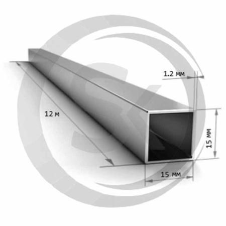 Труба квадратная 15х15, толщина 1,2мм оптом и в розницу на сайте Сталь Крепеж