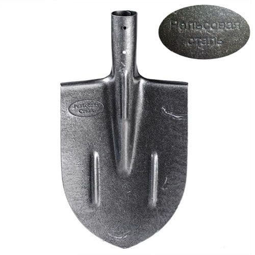 Лопата штыковая (К2) серый лак, усиленная двумя ребрами жесткости "рельсовая сталь" оптом и в розницу на сайте Сталь Крепеж