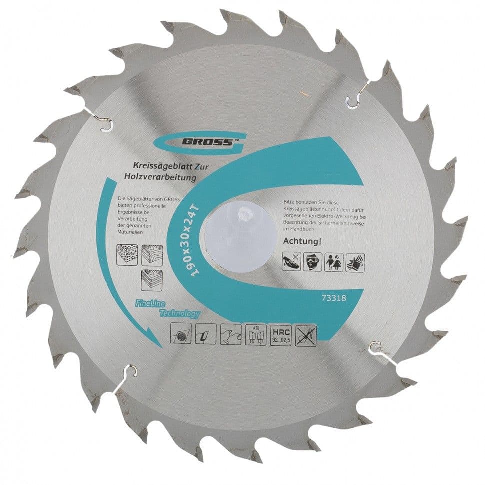 Пильный диск по дереву 190 x 30 x 24Т Gross: купить оптом и в розницу в интернет магазине Сталь Крепеж - размеры, цены, характеристики. Пильный диск по дереву 190 x 30 x 24Т Gross оптом и в розницу на сайте Сталь Крепеж