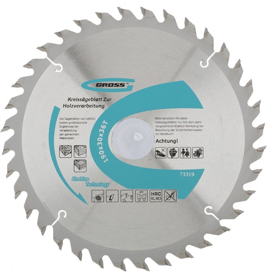 Пильный диск по дереву 190 x 30 x 36Т Gross: купить оптом и в розницу в интернет магазине Сталь Крепеж - размеры, цены, характеристики. Пильный диск по дереву 190 x 30 x 36Т Gross оптом и в розницу на сайте Сталь Крепеж