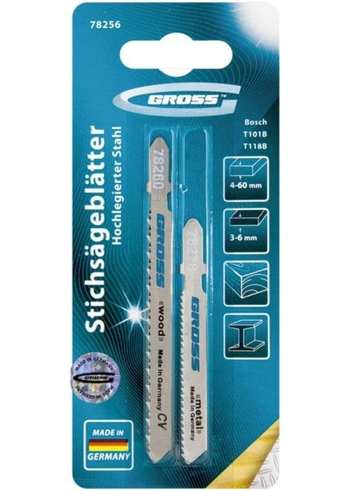 Набор полотен для электролобзика универсальный, 2 шт Gross: купить оптом и в розницу в интернет магазине Сталь Крепеж - размеры, цены, характеристики. Набор полотен для электролобзика универсальный, 2 шт Gross оптом и в розницу на сайте Сталь Крепеж