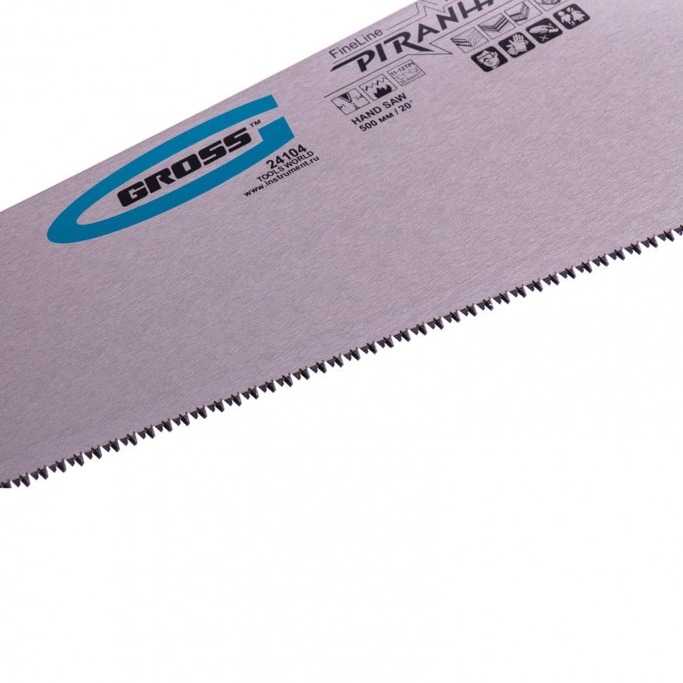 Ножовка по дереву "Piranha", 500 мм, 11-12 TPI, зуб-3D, каленый зуб, двухкомпонентная рукоятка Gross: купить оптом и в розницу в интернет магазине Сталь Крепеж - размеры, цены, характеристики. Ножовка по дереву "Piranha", 500 мм, 11-12 TPI, зуб-3D, каленый зуб, двухкомпонентная рукоятка Gross оптом и в розницу на сайте Сталь Крепеж
