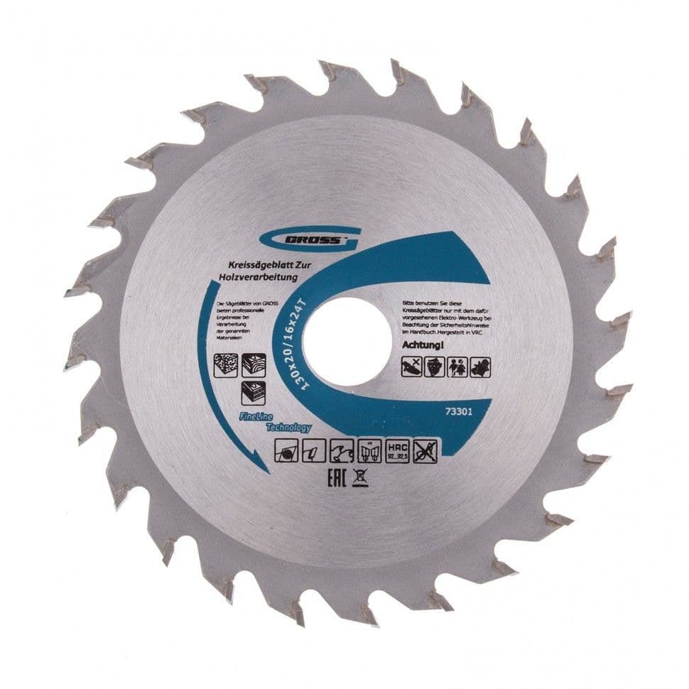 Пильный диск по дереву 130 x 20/16 x 24Т Gross: купить оптом и в розницу в интернет магазине Сталь Крепеж - размеры, цены, характеристики. Пильный диск по дереву 130 x 20/16 x 24Т Gross оптом и в розницу на сайте Сталь Крепеж