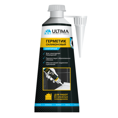 Герметик санитарный Ultima Силиконовый, Белый: купить оптом и в розницу в интернет магазине Сталь Крепеж - размеры, цены, характеристики. Герметик санитарный Ultima Силиконовый, Белый оптом и в розницу на сайте Сталь Крепеж