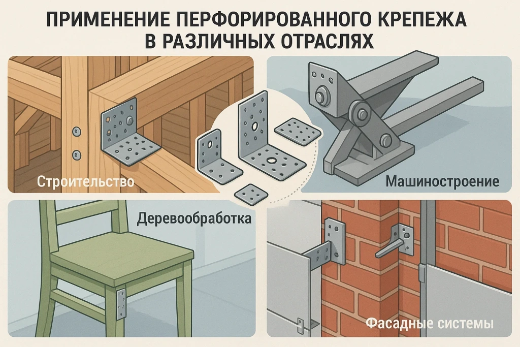 Применение перфорированного крепежа в различных отраслях.webp Применение перфорированного крепежа в различных отраслях.webp