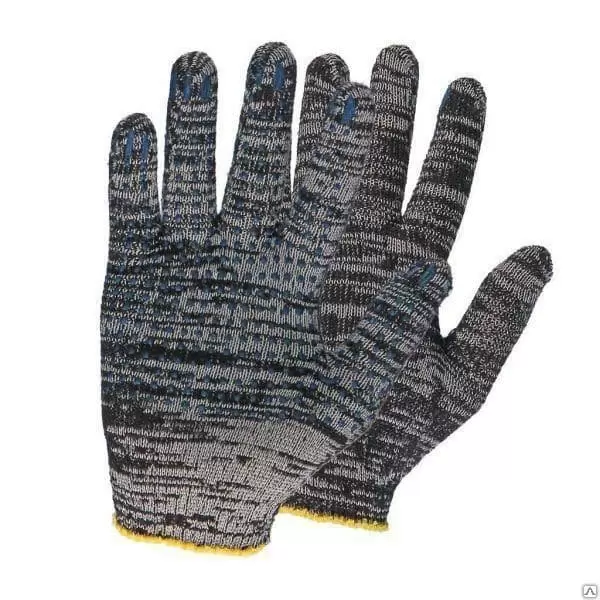 Перчатки рабочие ХБ с ПВХ, Серые, 4 нити: купить оптом и в розницу в интернет магазине Сталь Крепеж - размеры, цены, характеристики. Перчатки рабочие ХБ с ПВХ, Серые, 4 нити оптом и в розницу на сайте Сталь Крепеж