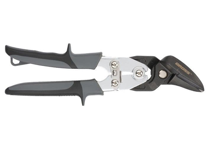 Ножницы по металлу "Piranha", усиленные, 255 мм, прямой и левый рез, сталь СrMo, двухкомпонентные рукоятки Gross оптом и в розницу на сайте Сталь Крепеж